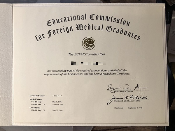 ECFMG certificate